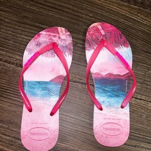 Pink Beach Themed Havaianas Flip Flops